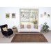 Vintage Wool Area Rug Overdyed in Brown for Modern Interiors. Handmade in Turkey