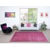Vintage Handmade Turkish Wool Area Rug Redyed in Pink for Modern Interiors